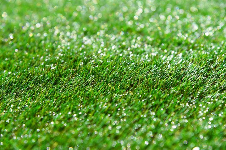 Artificial grass in close up