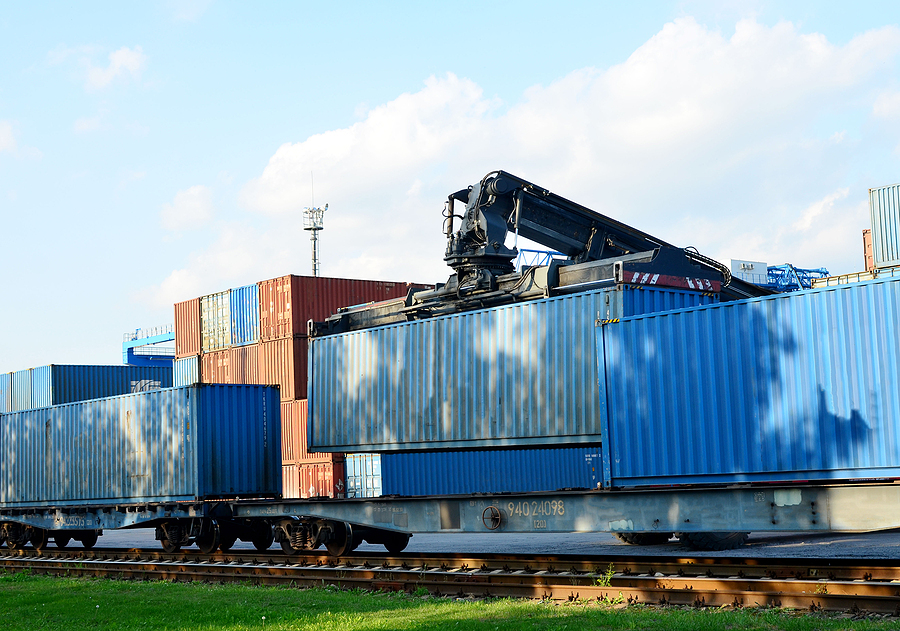 Shipping containers of freight forwarding companies